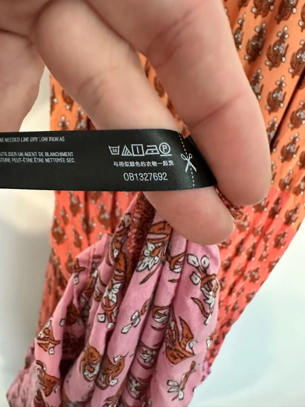 By Anthropologie Flounced Maxi Lounge Dress in Coral Floral size Medium - Picture 9 of 9